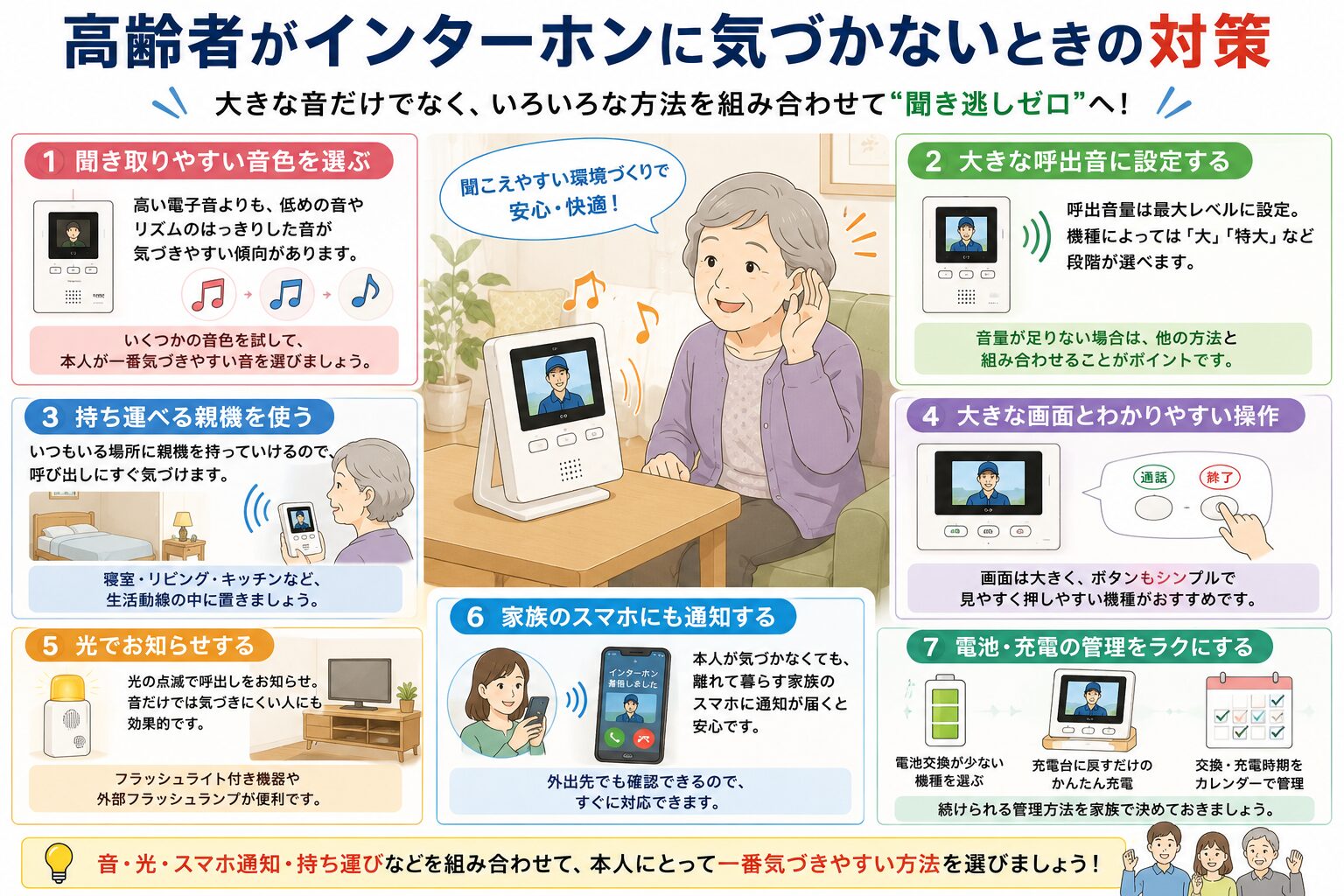 高齢者がインターホンに気づきやすくする対策