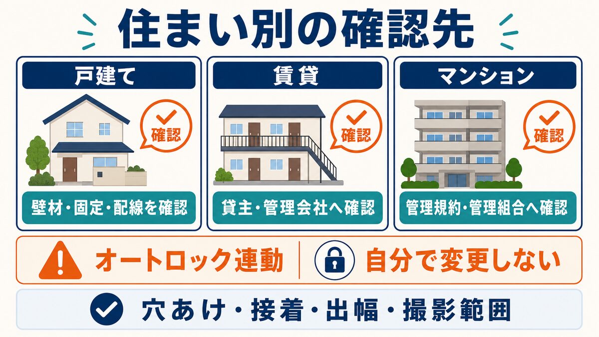 戸建て・賃貸・マンションでインターホンカバーを付ける前の確認先
